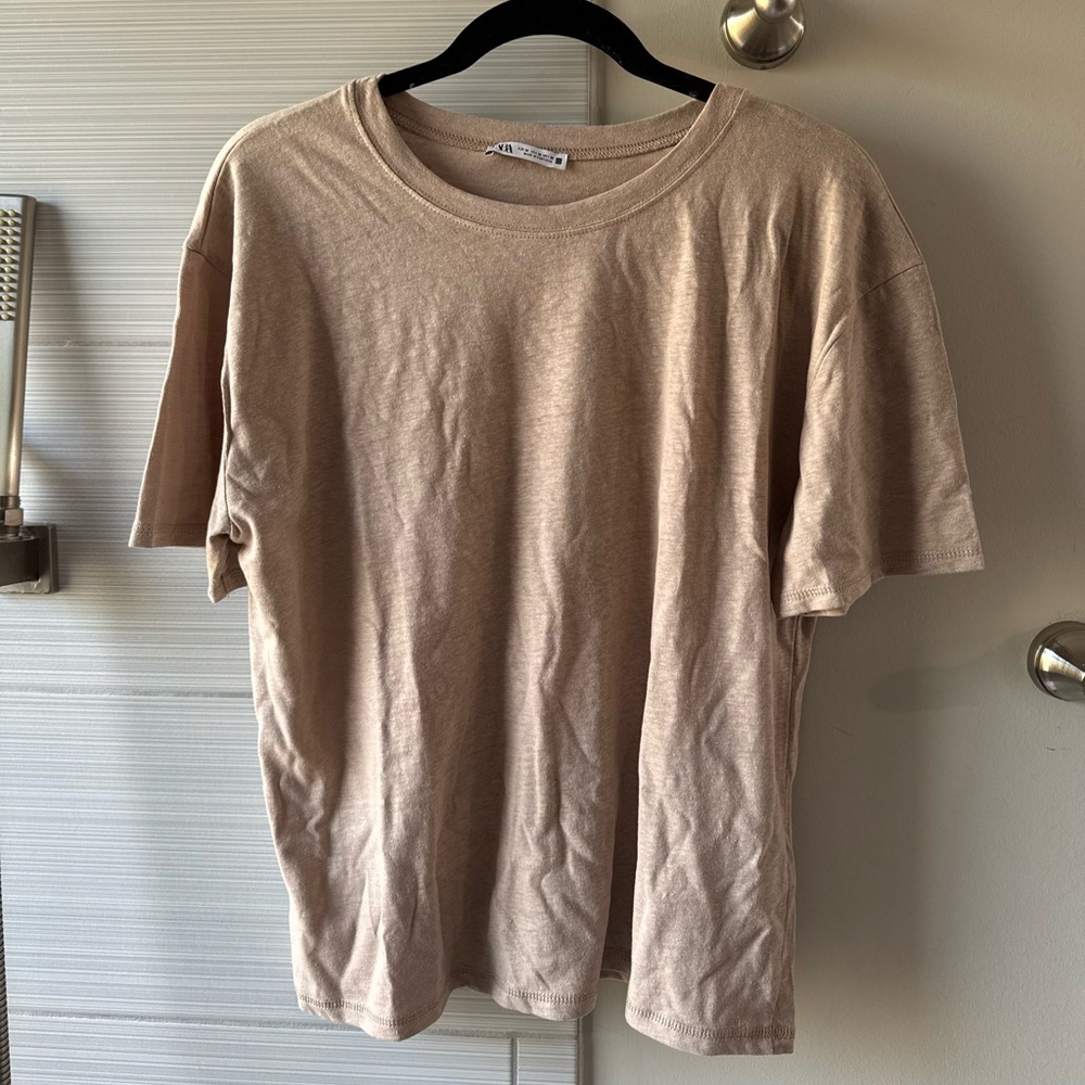 Zara cotton linen t-shirt